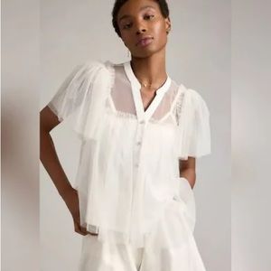 Sunday in Brooklyn Sheer White Blouse